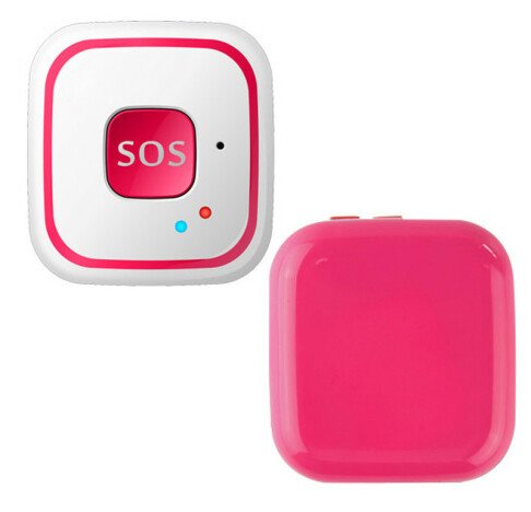 Mini GPS Tracker iUni V29, SOS, GPS+LBS+WIFI, copii si varstnici, Roz